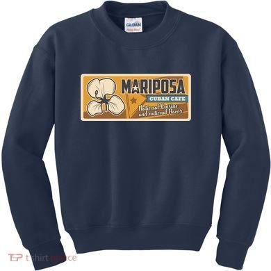 Cuba Travel Retro Cuban Café Mariposa Kids Sweatshirt