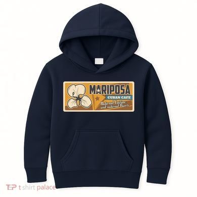 Cuba Travel Retro Cuban Café Mariposa Kids Hoodie