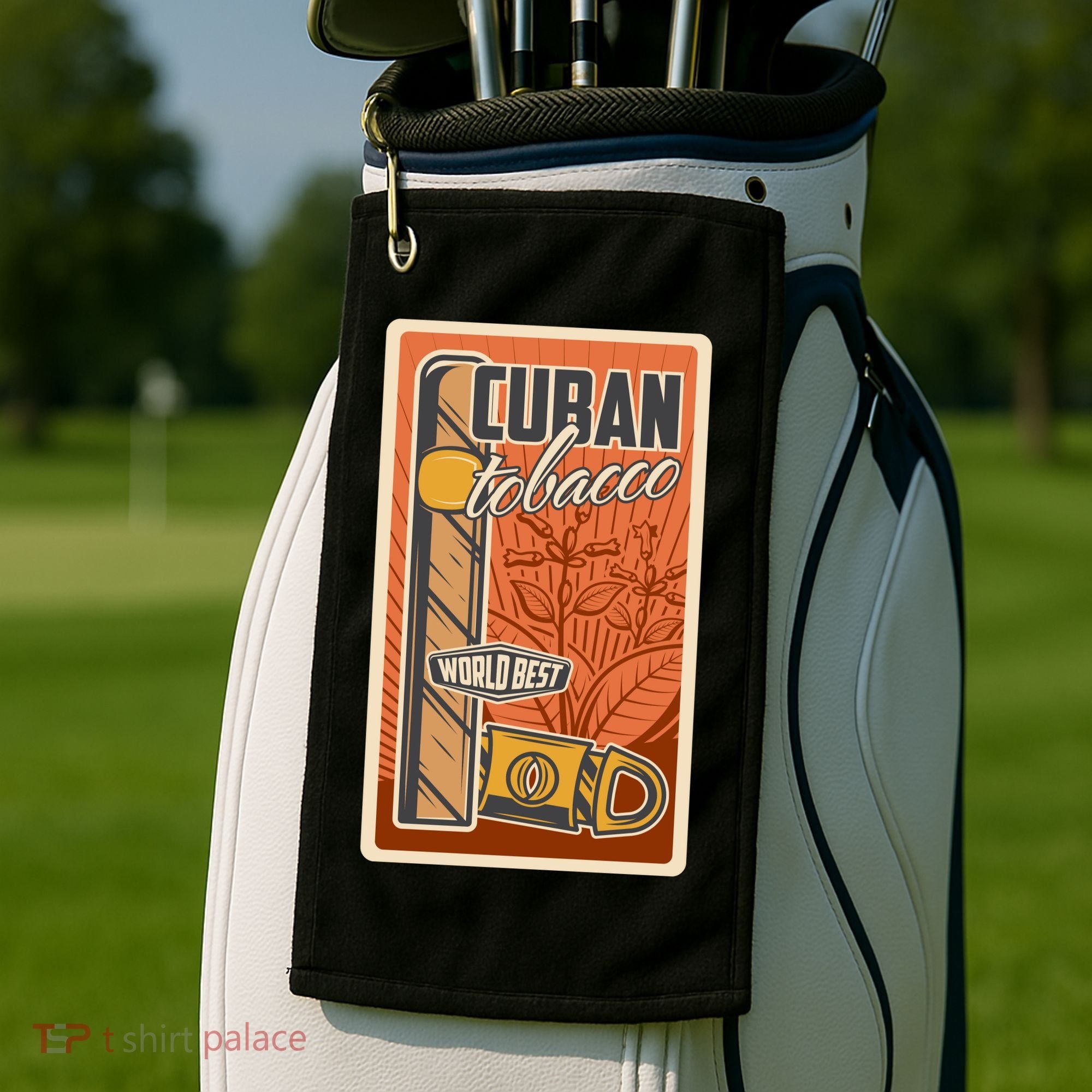 Cuba Travel Retro Cuban Cigar Tabaco Golf Towel
