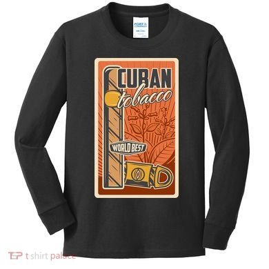 Cuba Travel Retro Cuban Cigar Tabaco Kids Long Sleeve Shirt