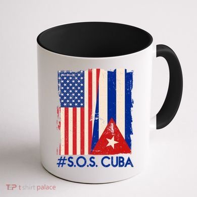 Cuba USA Flags United #S.O.S.CUBA Coffee Mug back