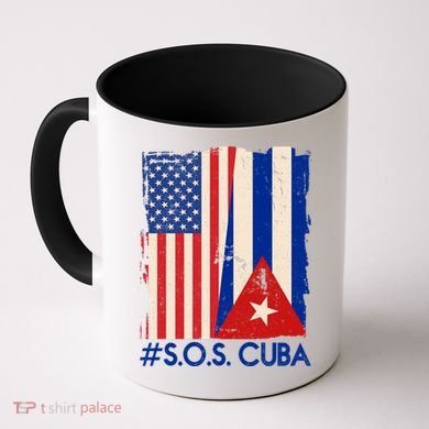 Cuba USA Flags United #S.O.S.CUBA Coffee Mug