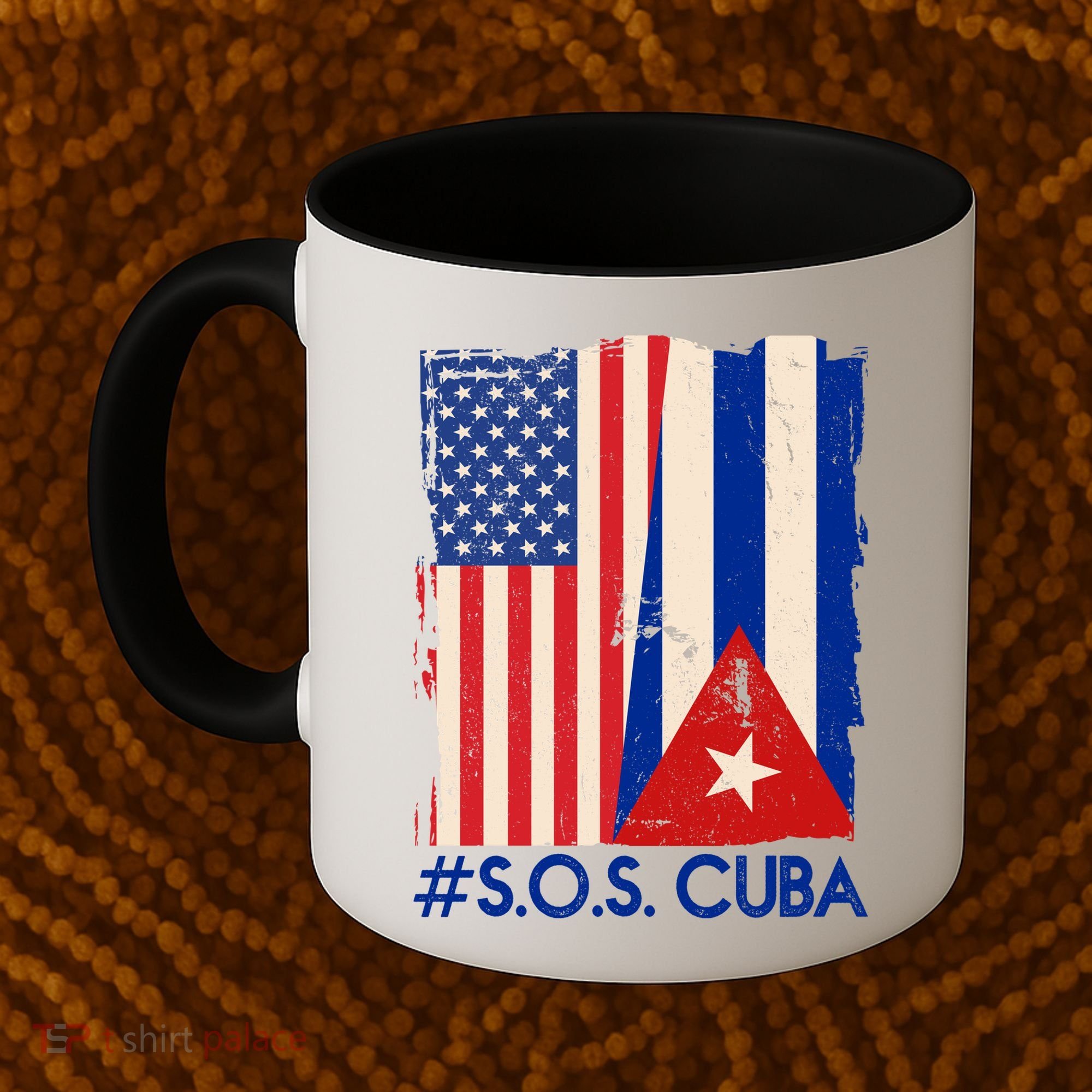 Cuba USA Flags United #S.O.S.CUBA Coffee Mug