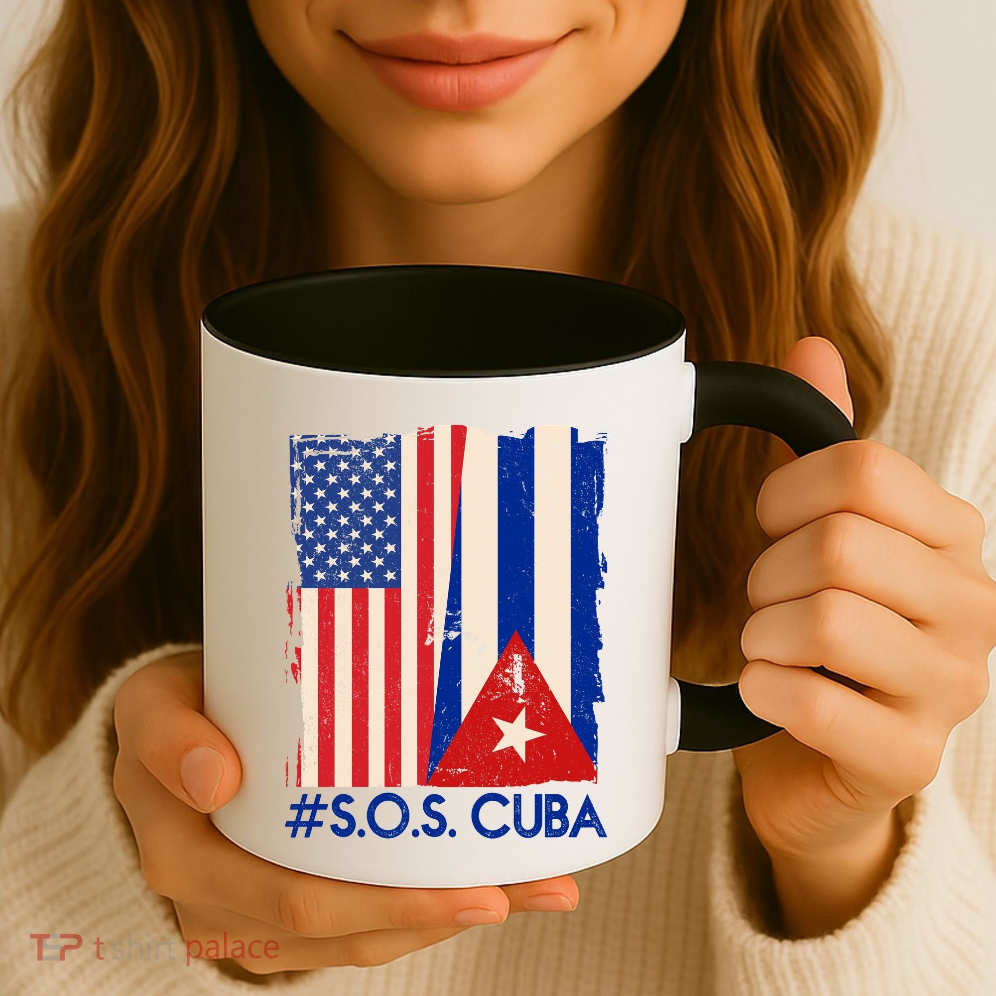 Cuba USA Flags United #S.O.S.CUBA Coffee Mug
