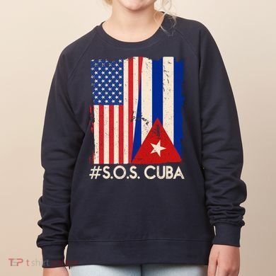 Cuba USA Flags United #S.O.S.CUBA Women's Sweatshirt