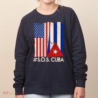 Cuba USA Flags United #S.O.S.CUBA Women's Sweatshirt thumb 0