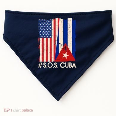 Cuba USA Flags United #S.O.S.CUBA USA-Made Doggie Bandana