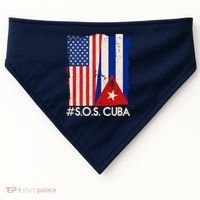 Cuba USA Flags United #S.O.S.CUBA USA-Made Doggie Bandana thumb 0