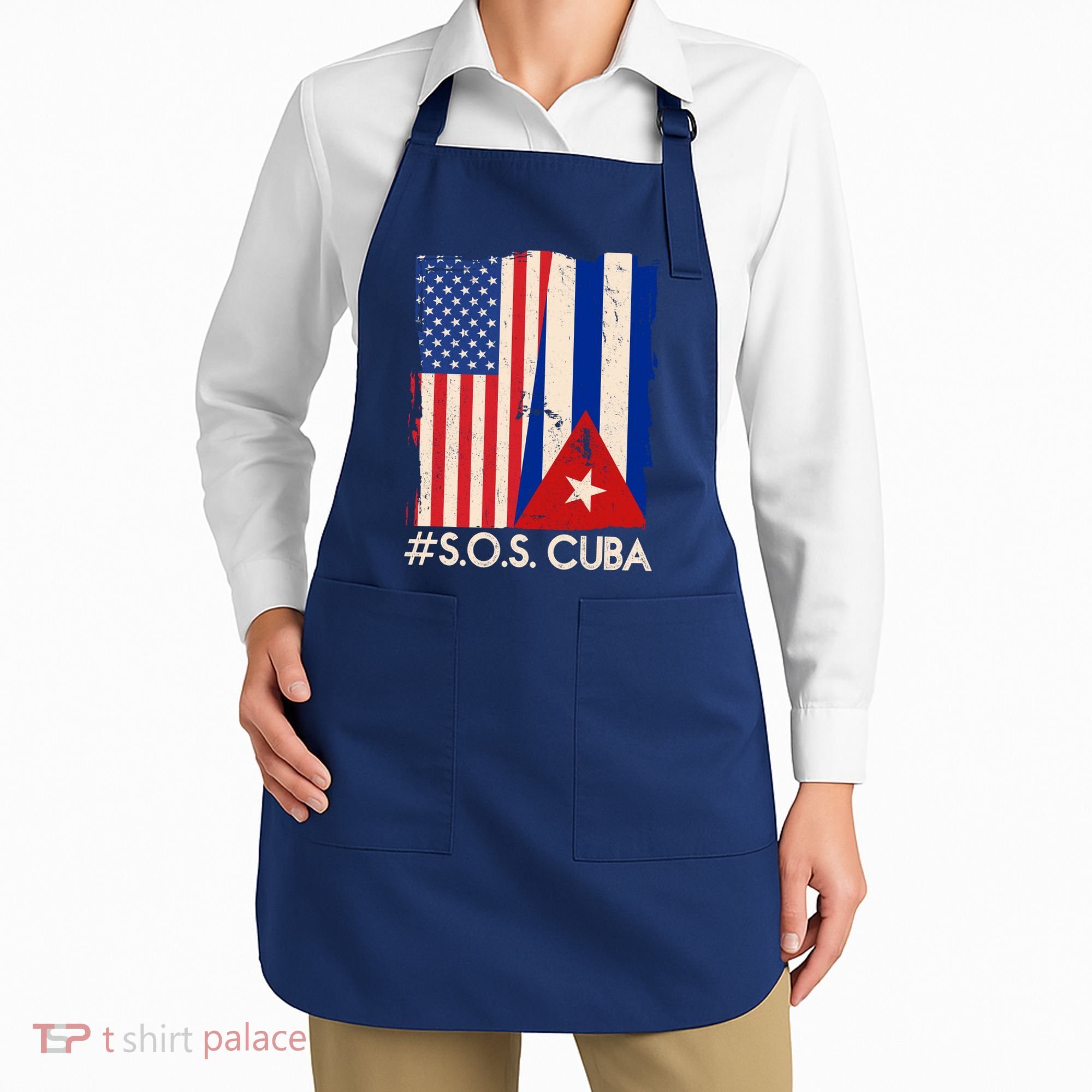 Cuba USA Flags United #S.O.S.CUBA Apron