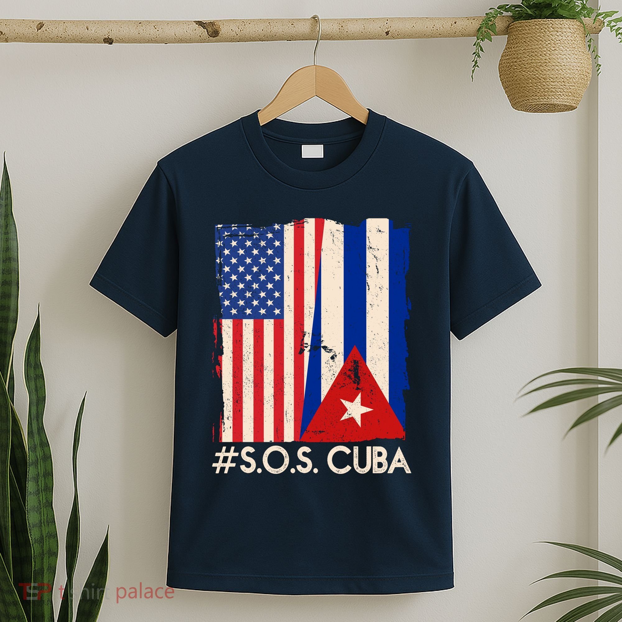 Cuba USA Flags United #S.O.S.CUBA T-Shirt