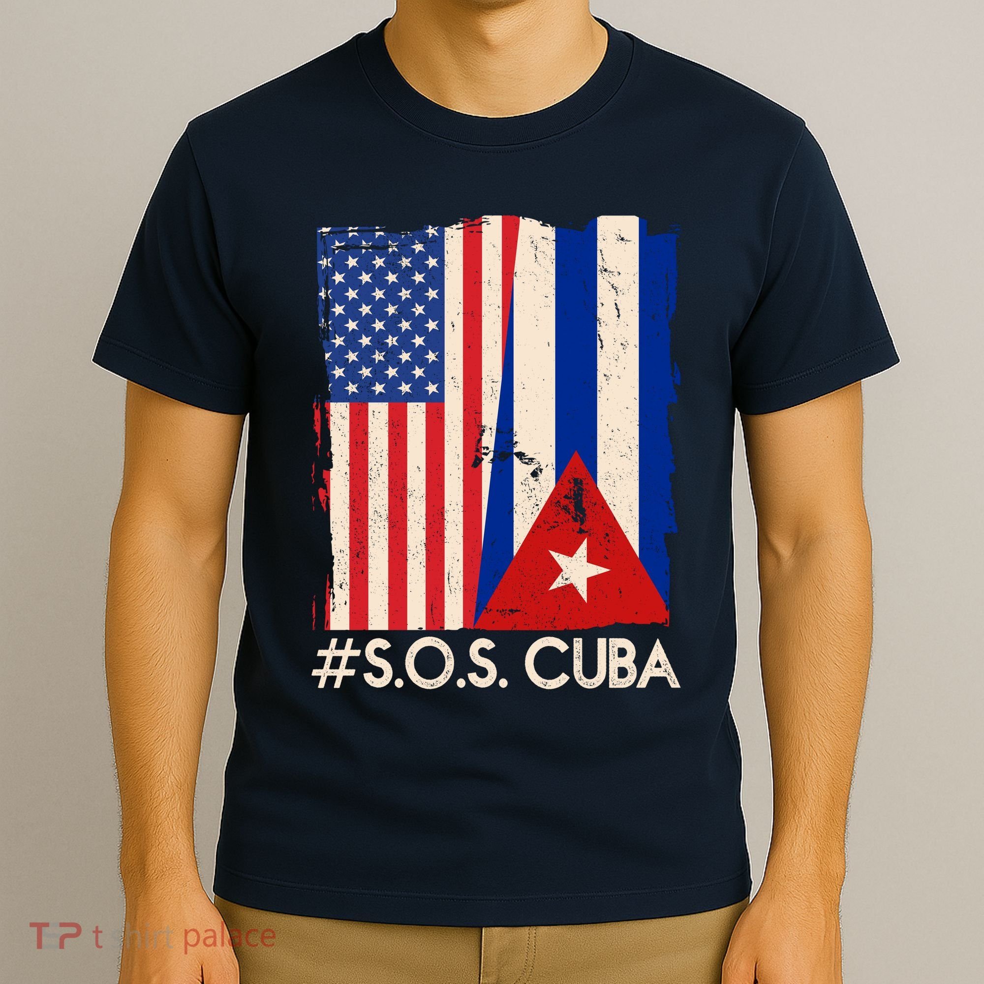 Cuba USA Flags United #S.O.S.CUBA T-Shirt