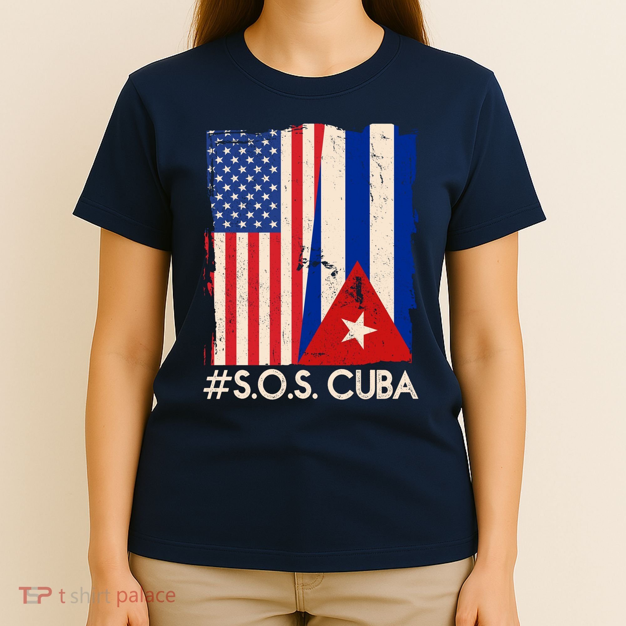 Cuba USA Flags United #S.O.S.CUBA T-Shirt