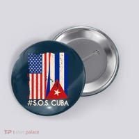 Cuba USA Flags United #S.O.S.CUBA Button thumb 0