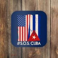Cuba USA Flags United #S.O.S.CUBA Coaster thumb 0