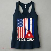 Cuba USA Flags United #S.O.S.CUBA Women's Tank Top thumb 3