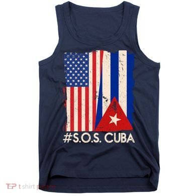 Cuba USA Flags United #S.O.S.CUBA Tank Top