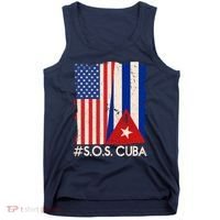 Cuba USA Flags United #S.O.S.CUBA Tank Top thumb 0