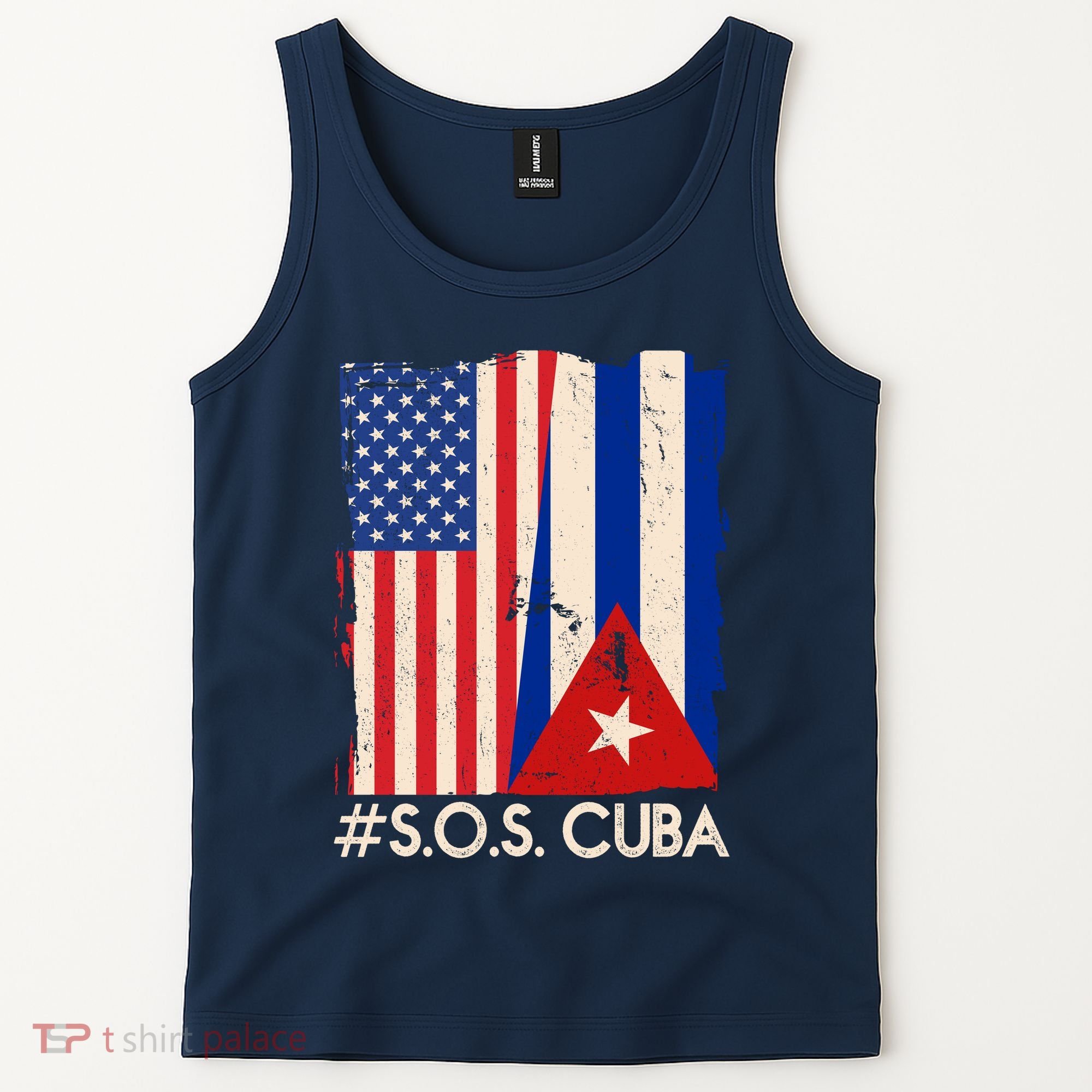 Cuba USA Flags United #S.O.S.CUBA Tank Top