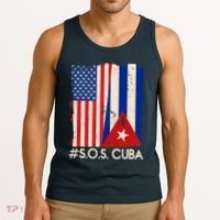 Cuba USA Flags United #S.O.S.CUBA Tank Top thumb 3