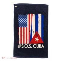 Cuba USA Flags United #S.O.S.CUBA Golf Towel thumb 0