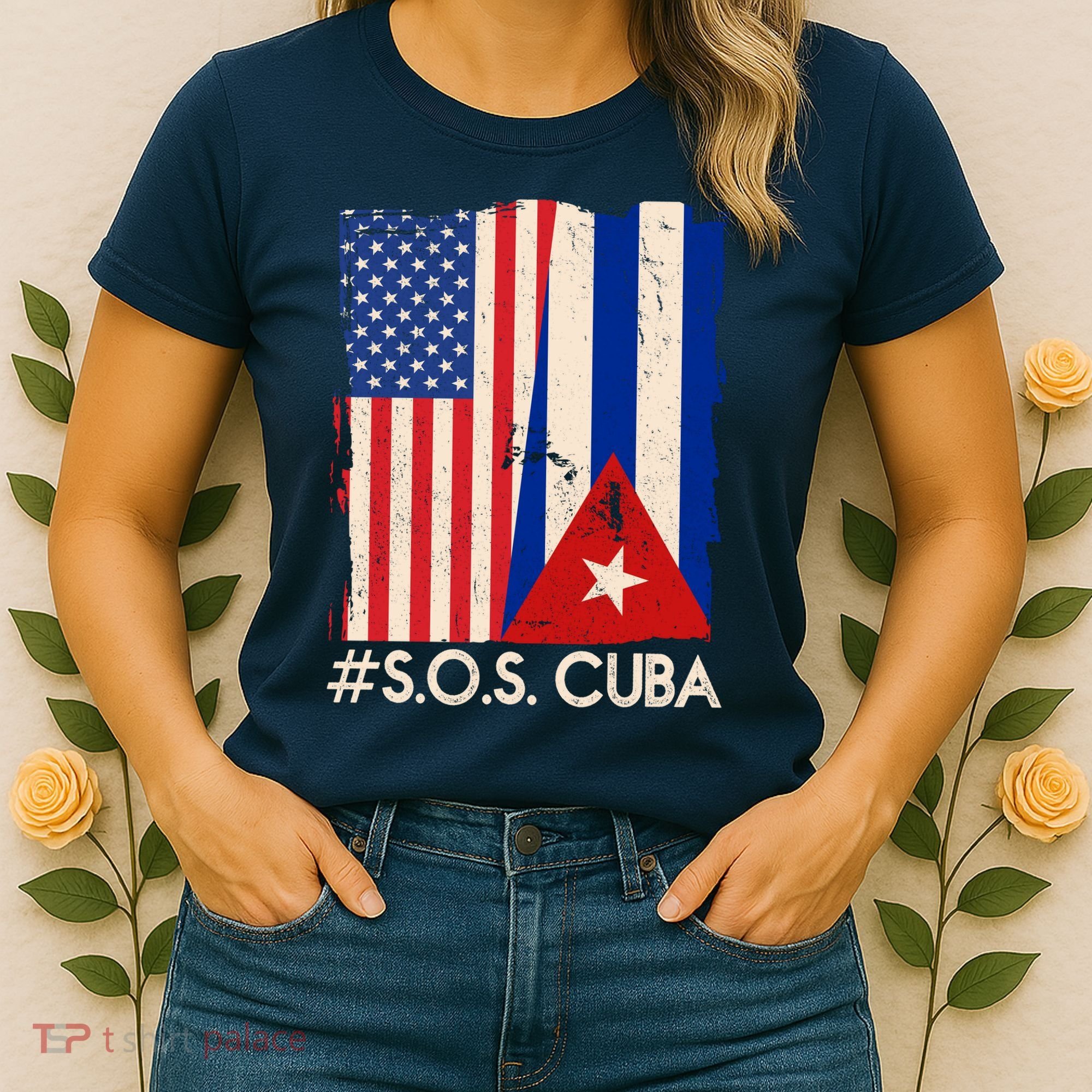 Cuba USA Flags United #S.O.S.CUBA Women's T-Shirt