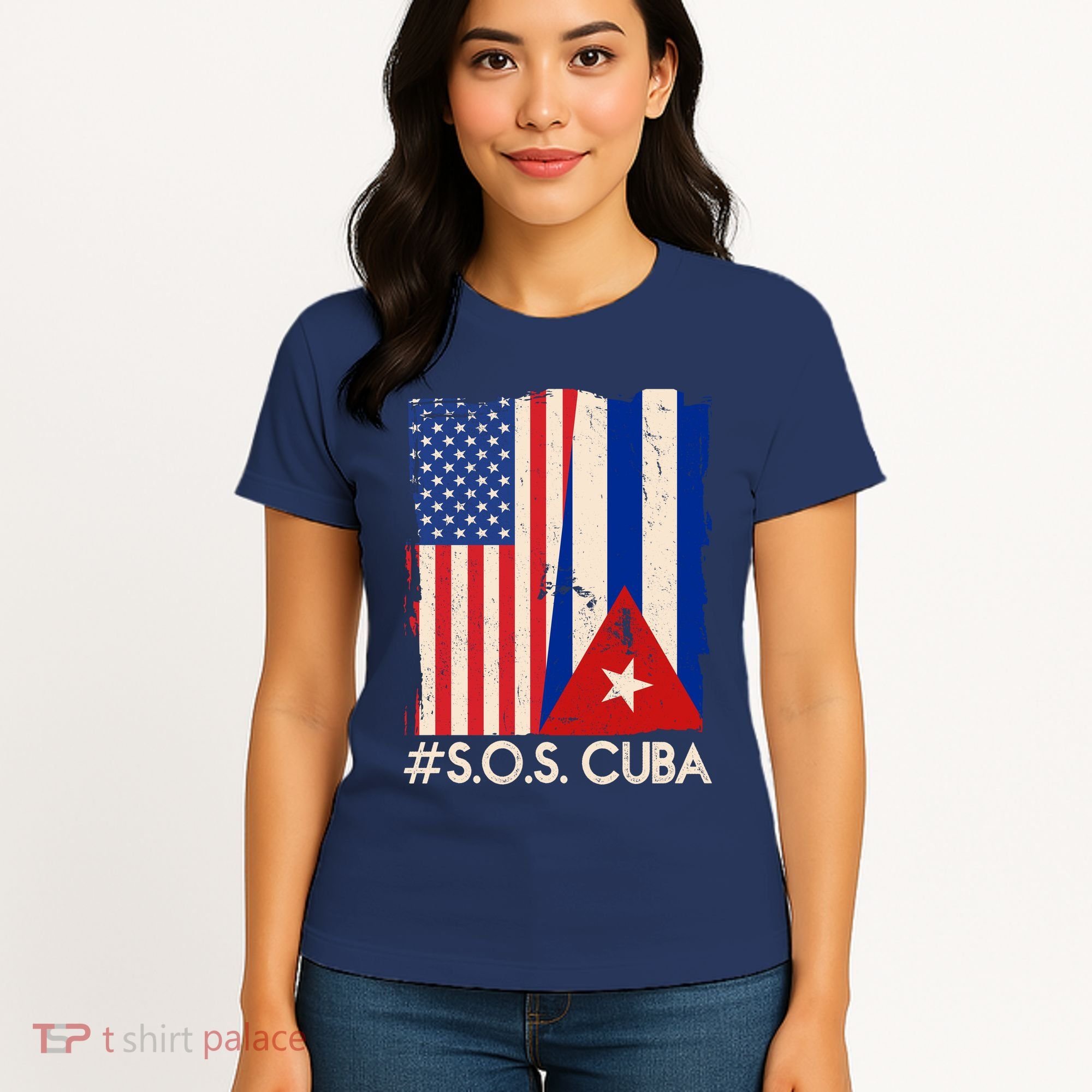 Cuba USA Flags United #S.O.S.CUBA Women's T-Shirt