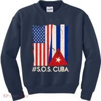 Cuba USA Flags United #S.O.S.CUBA Kids Sweatshirt thumb 0