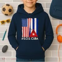 Cuba USA Flags United #S.O.S.CUBA Kids Hoodie thumb 2