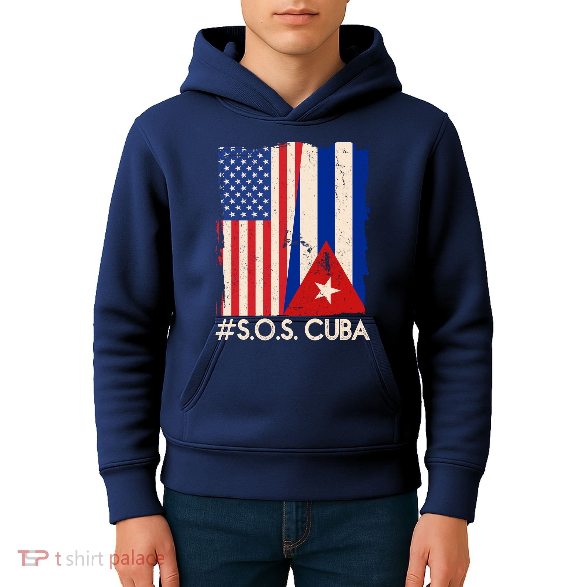 Cuba USA Flags United #S.O.S.CUBA Kids Hoodie