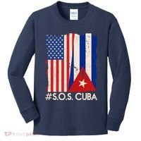 Cuba USA Flags United #S.O.S.CUBA Kids Long Sleeve Shirt thumb 0