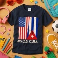 Cuba USA Flags United #S.O.S.CUBA Kids T-Shirt thumb 3