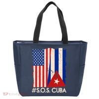 Cuba USA Flags United #S.O.S.CUBA Tote Bag thumb 0