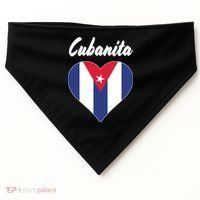 Cubanita Women Cuba Flag Hear USA-Made Doggie Bandana thumb 0