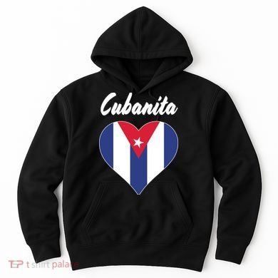 Cubanita Women Cuba Flag Hear Hoodie