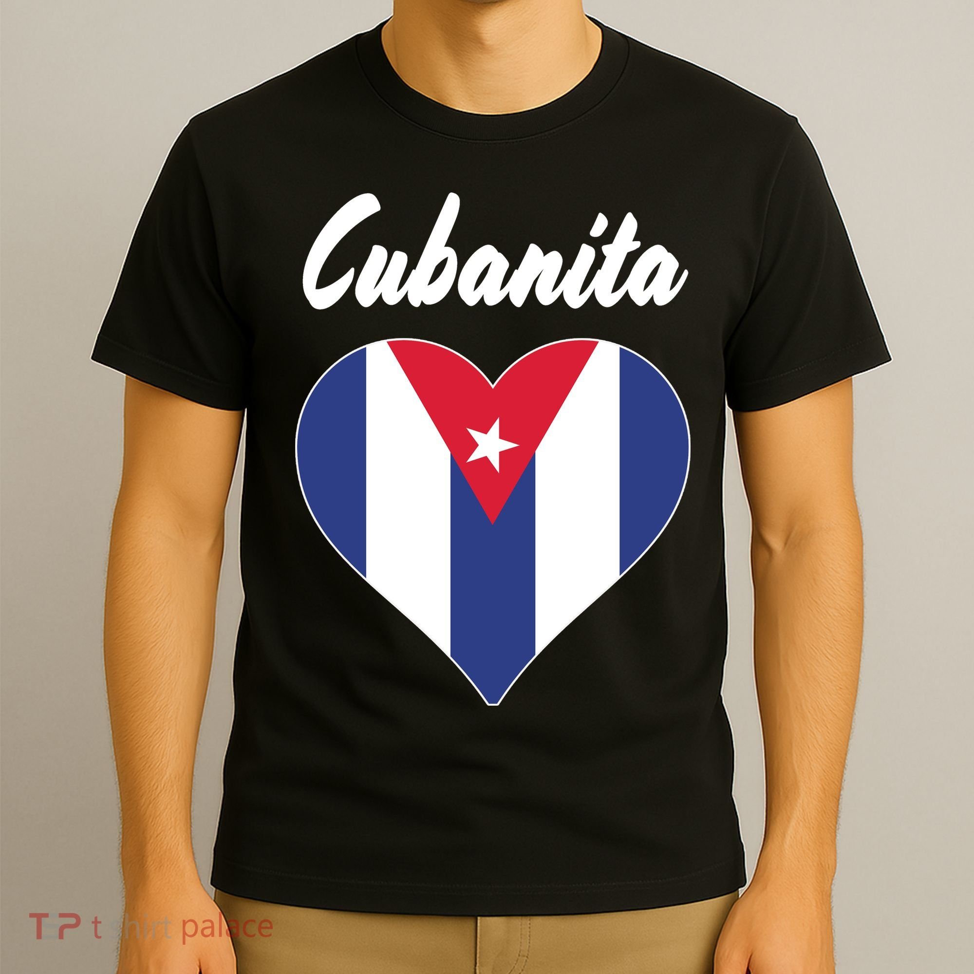 Cubanita Women Cuba Flag Hear T-Shirt