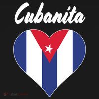 Cubanita Women Cuba Flag Hear Button thumb 1