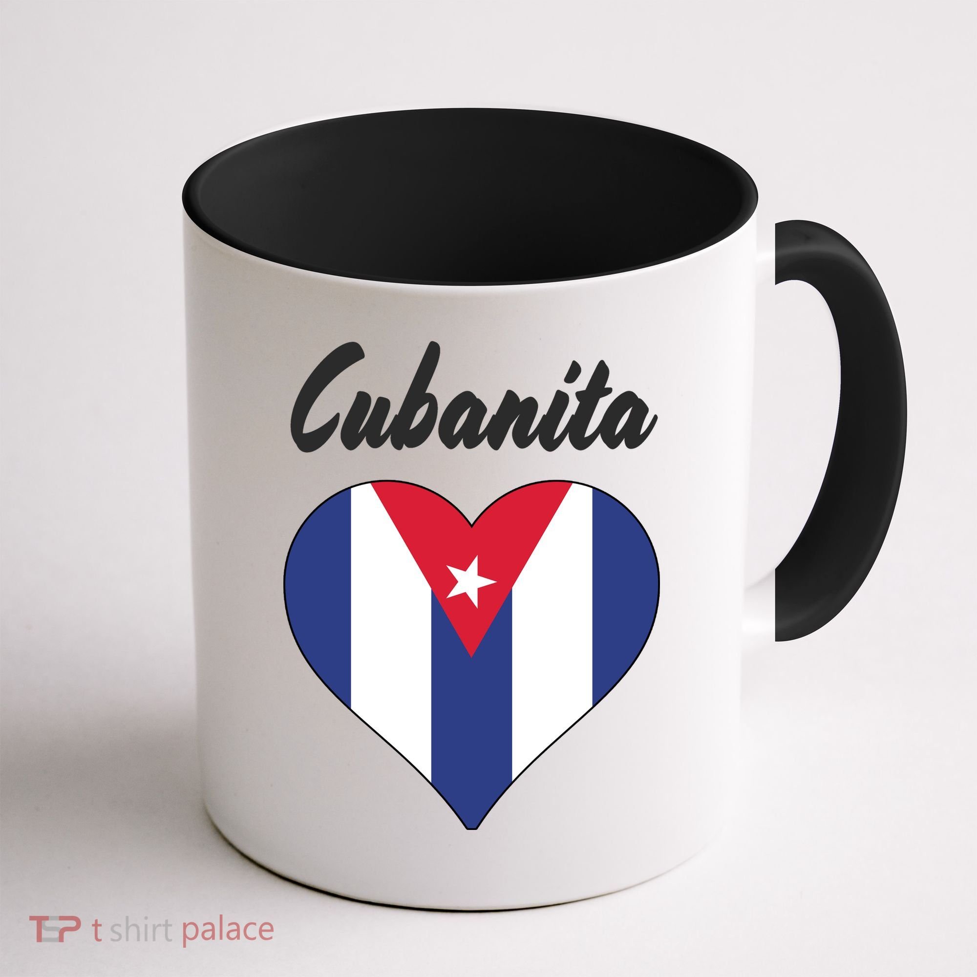 Cubanita Women Cuba Flag Hear Coffee Mug