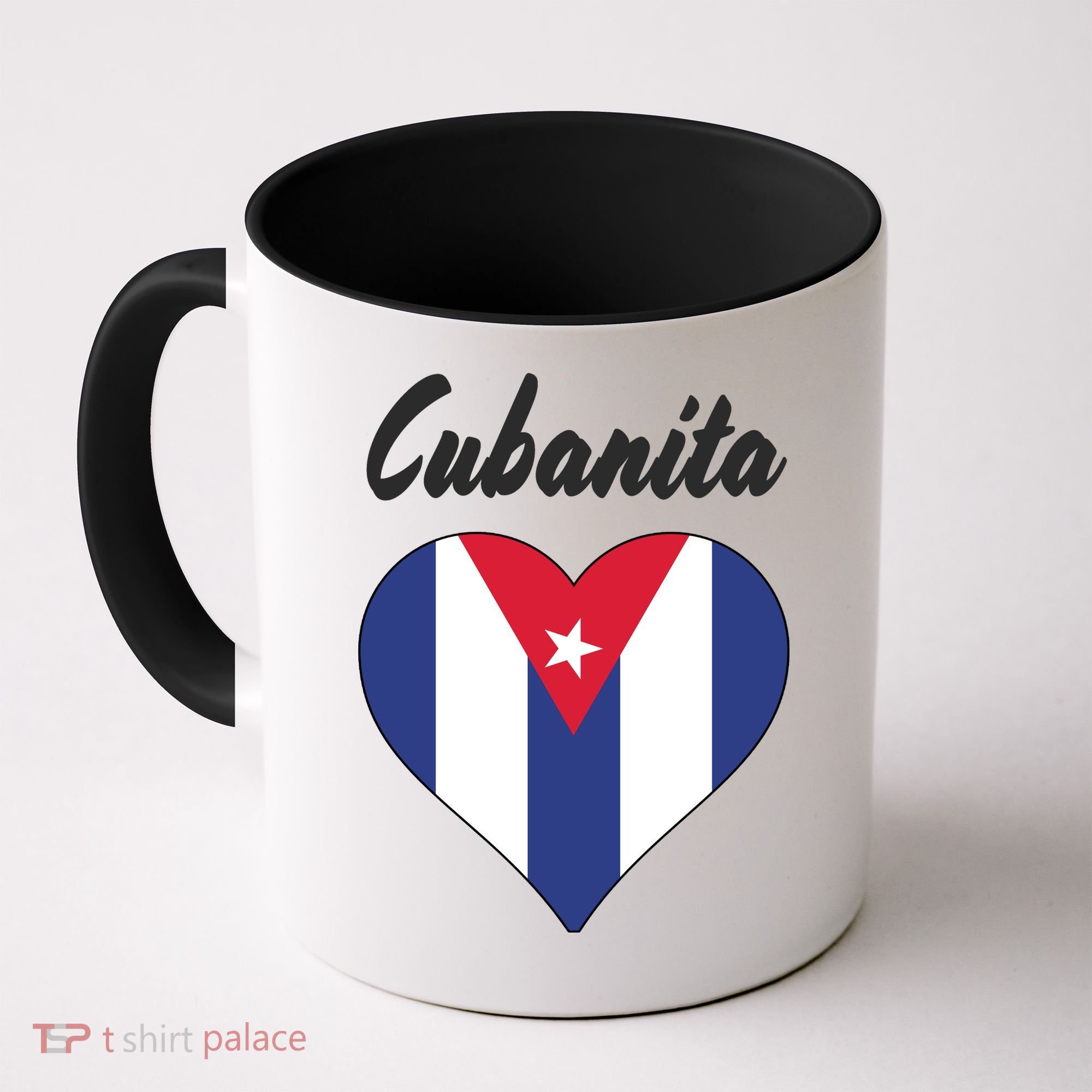 Cubanita Women Cuba Flag Hear Coffee Mug