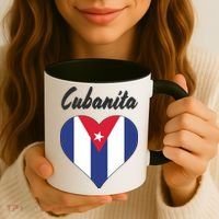 Cubanita Women Cuba Flag Hear Coffee Mug thumb 3