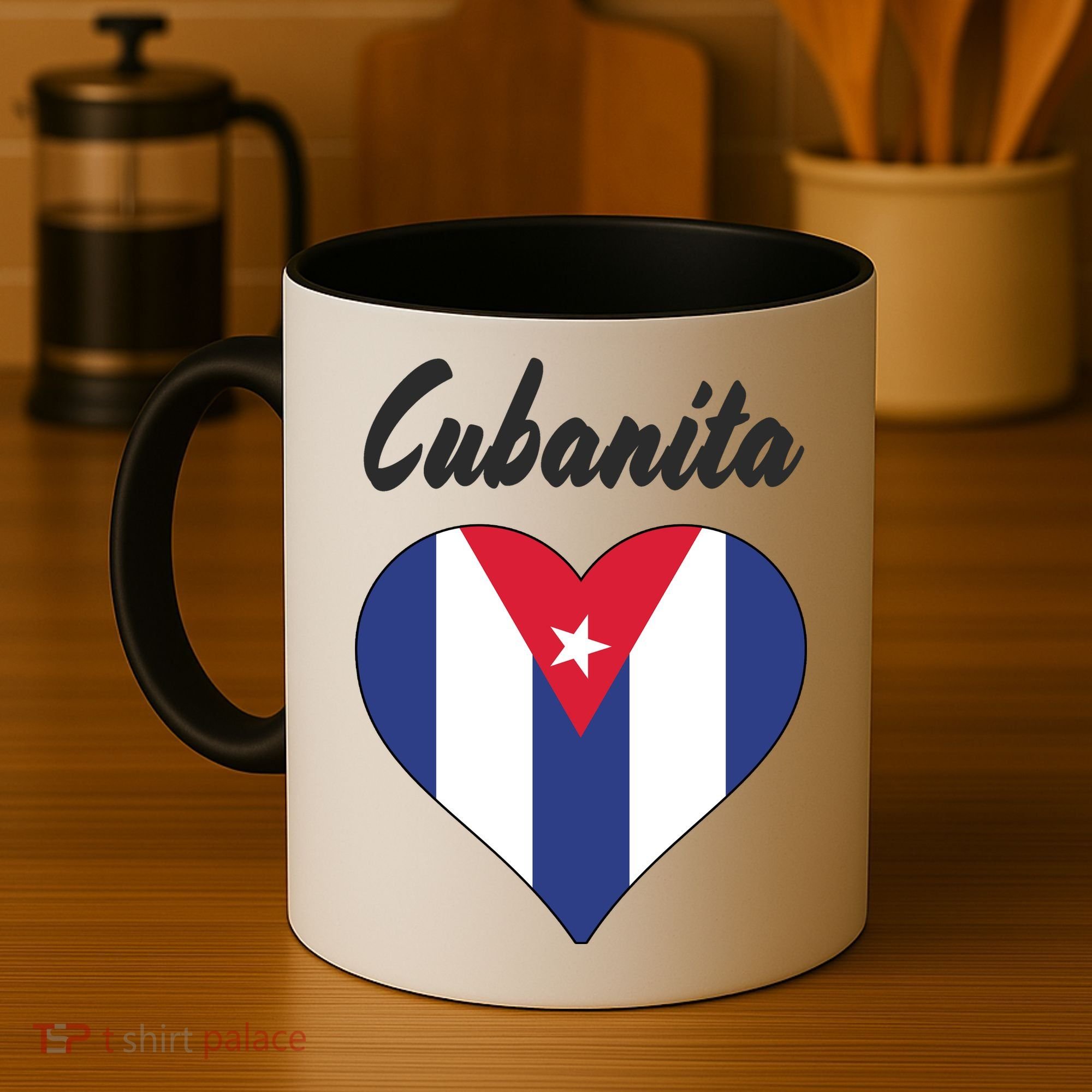 Cubanita Women Cuba Flag Hear Coffee Mug