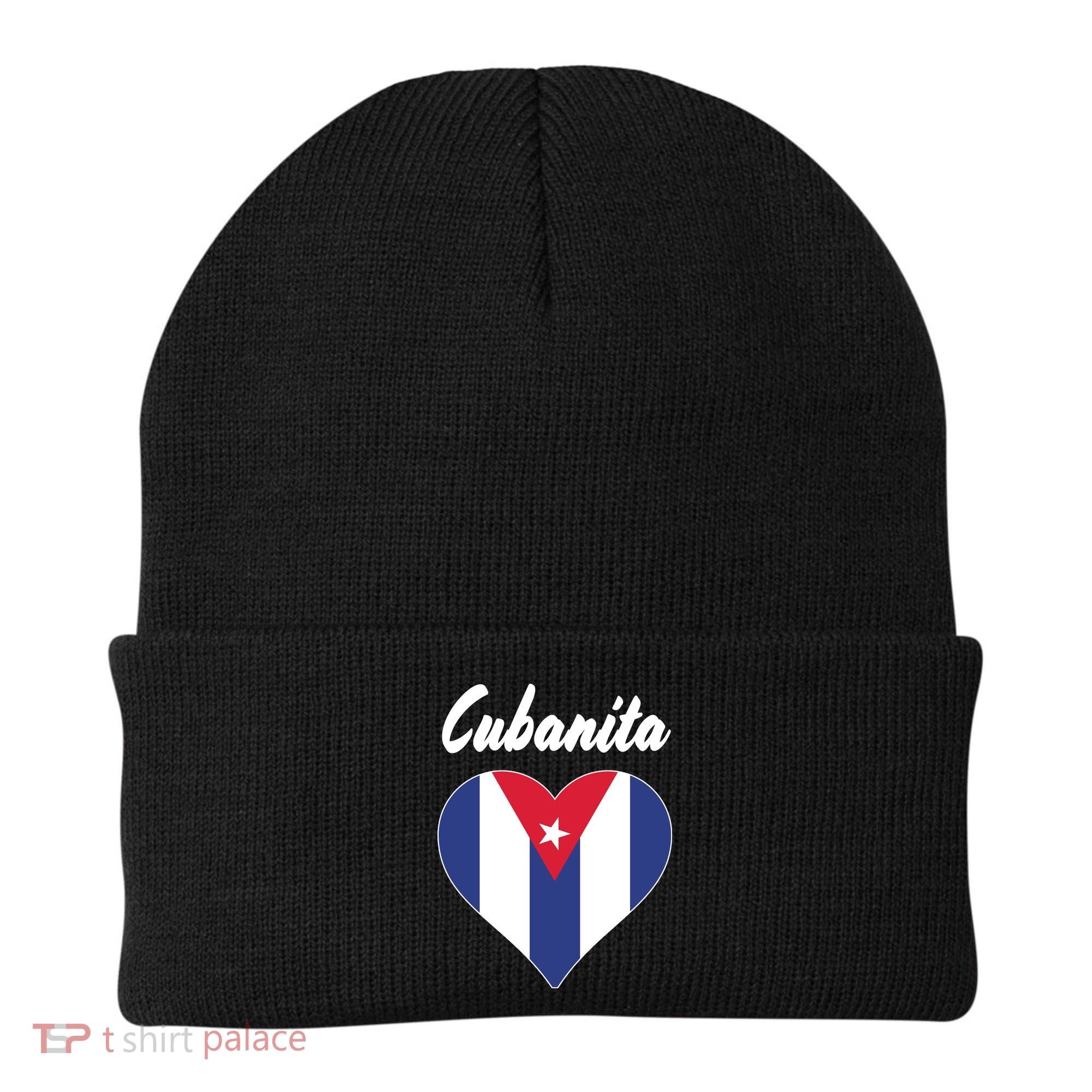 Cubanita Women Cuba Flag Hear Beanie