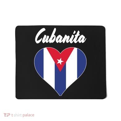 Cubanita Women Cuba Flag Hear Mousepad