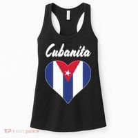 Cubanita Women Cuba Flag Hear Women's Tank Top thumb 0