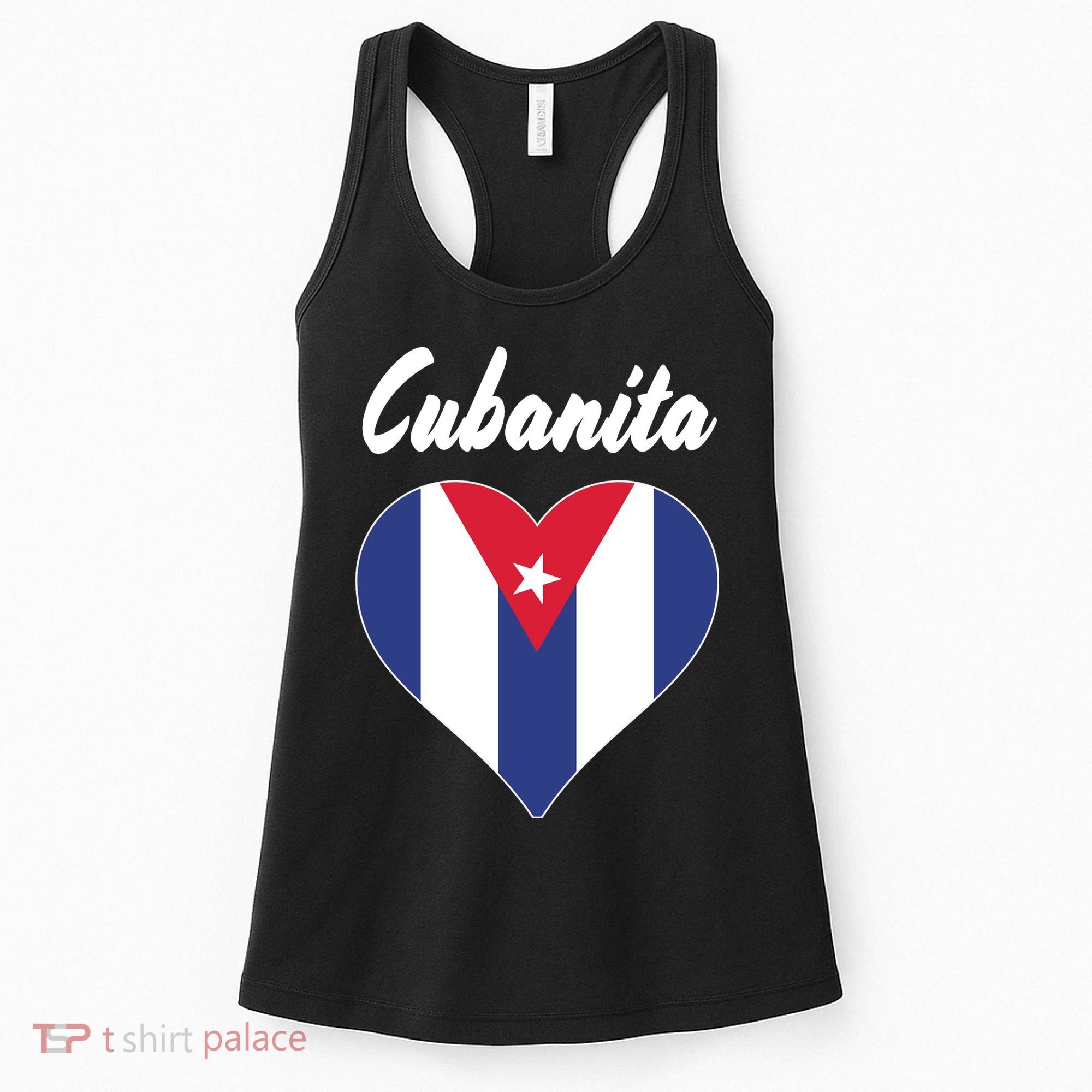 Cubanita Women Cuba Flag Hear Women's Tank Top