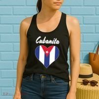 Cubanita Women Cuba Flag Hear Women's Tank Top thumb 2