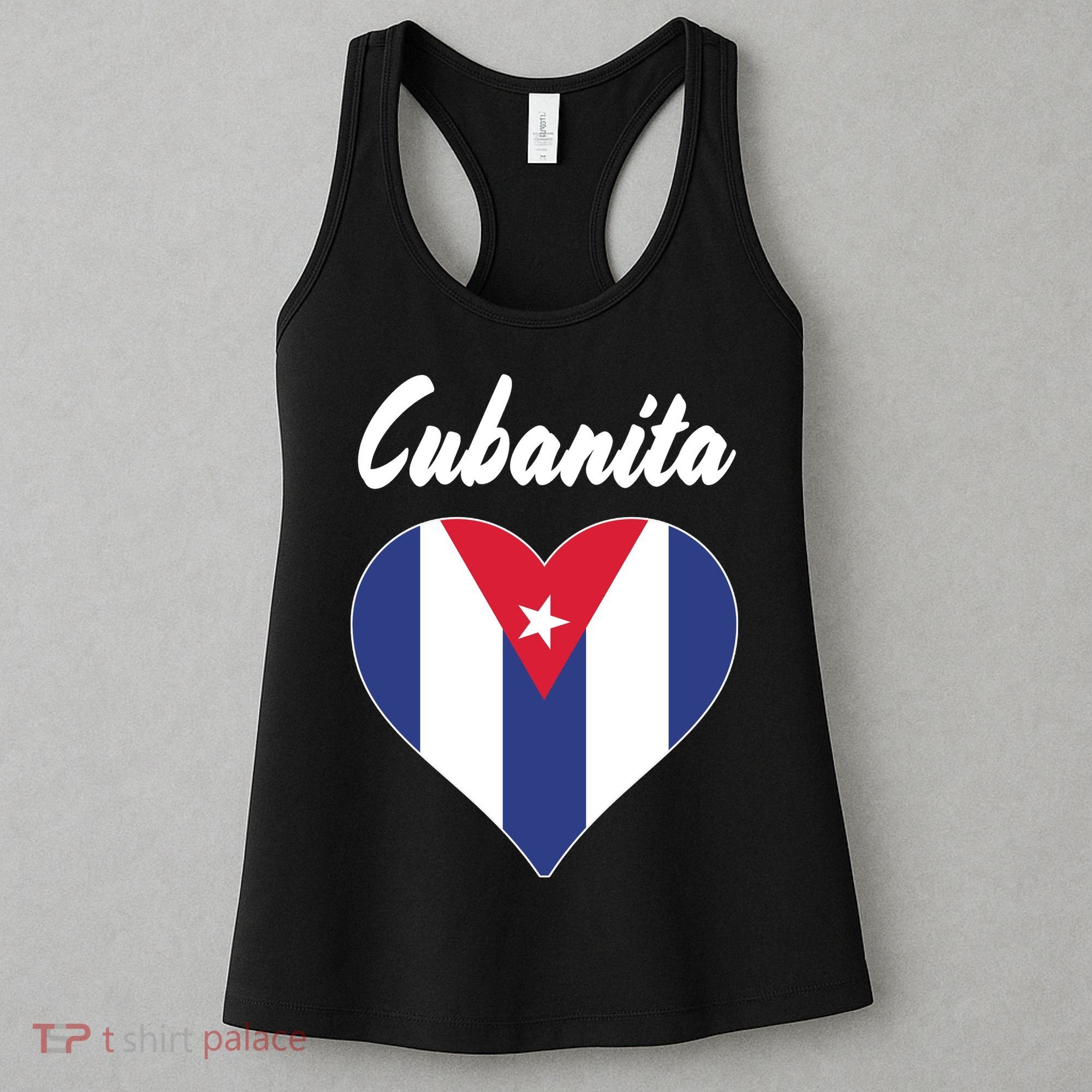 Cubanita Women Cuba Flag Hear Women's Tank Top