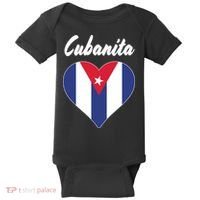Cubanita Women Cuba Flag Hear Baby Bodysuit thumb 0