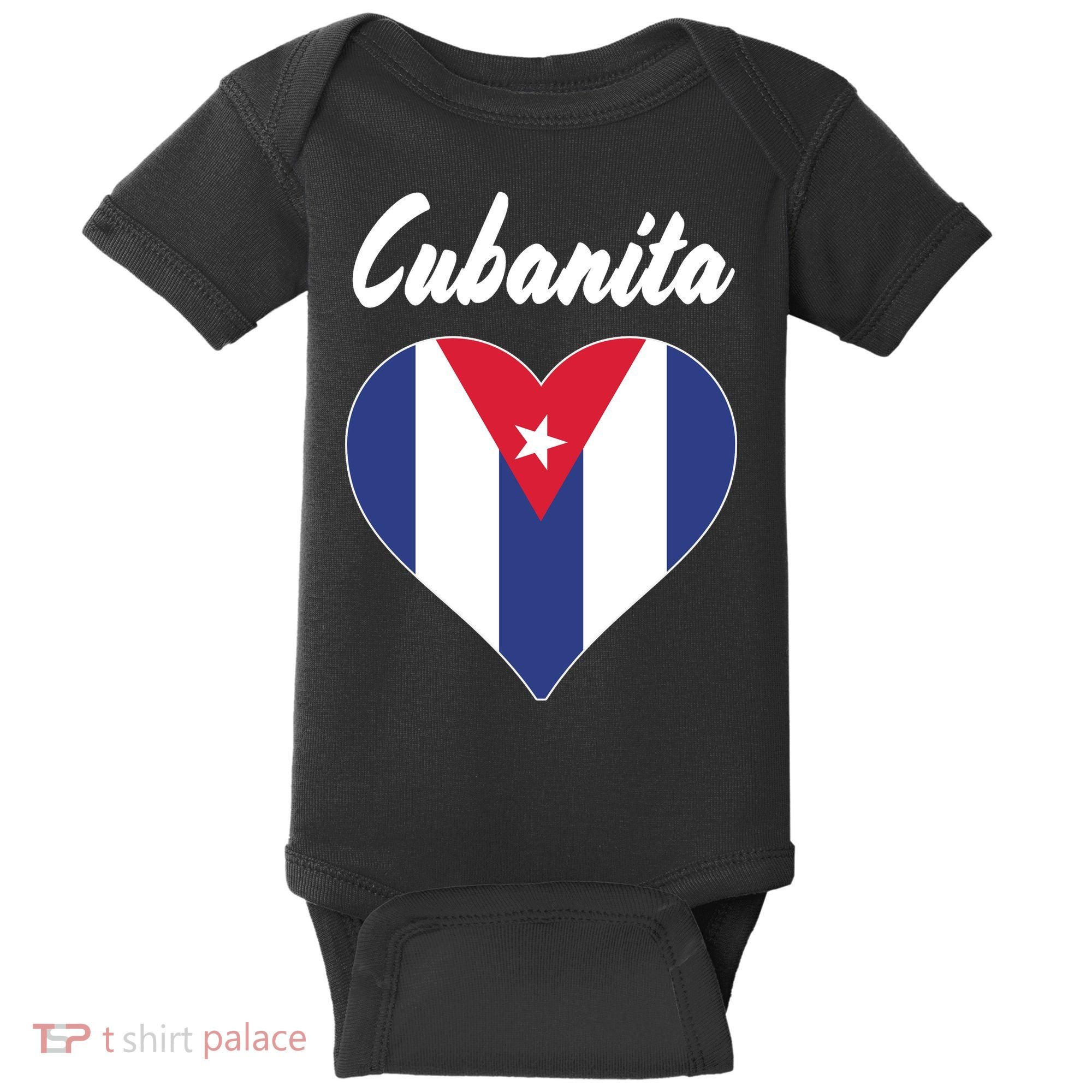 Cubanita Women Cuba Flag Hear Baby Bodysuit