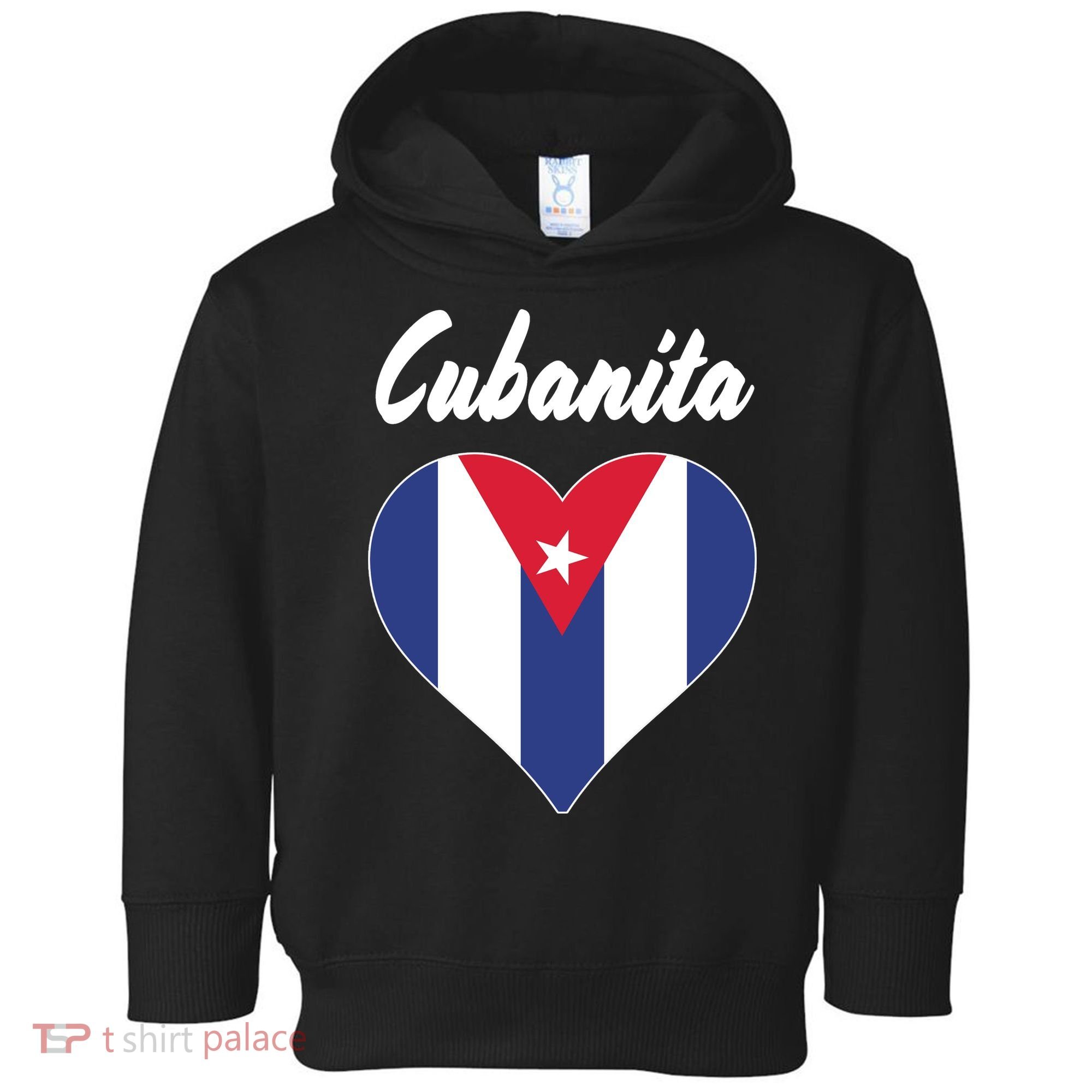 Cubanita Women Cuba Flag Hear Toddler Hoodie