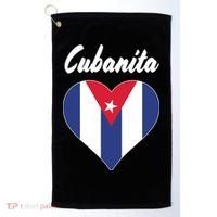 Cubanita Women Cuba Flag Hear Golf Towel thumb 0